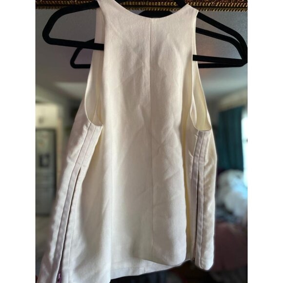 Women's IRO Paris White Sleeveless Top Side Zip Minimalist Chic Blouse - Picture 2 of 4